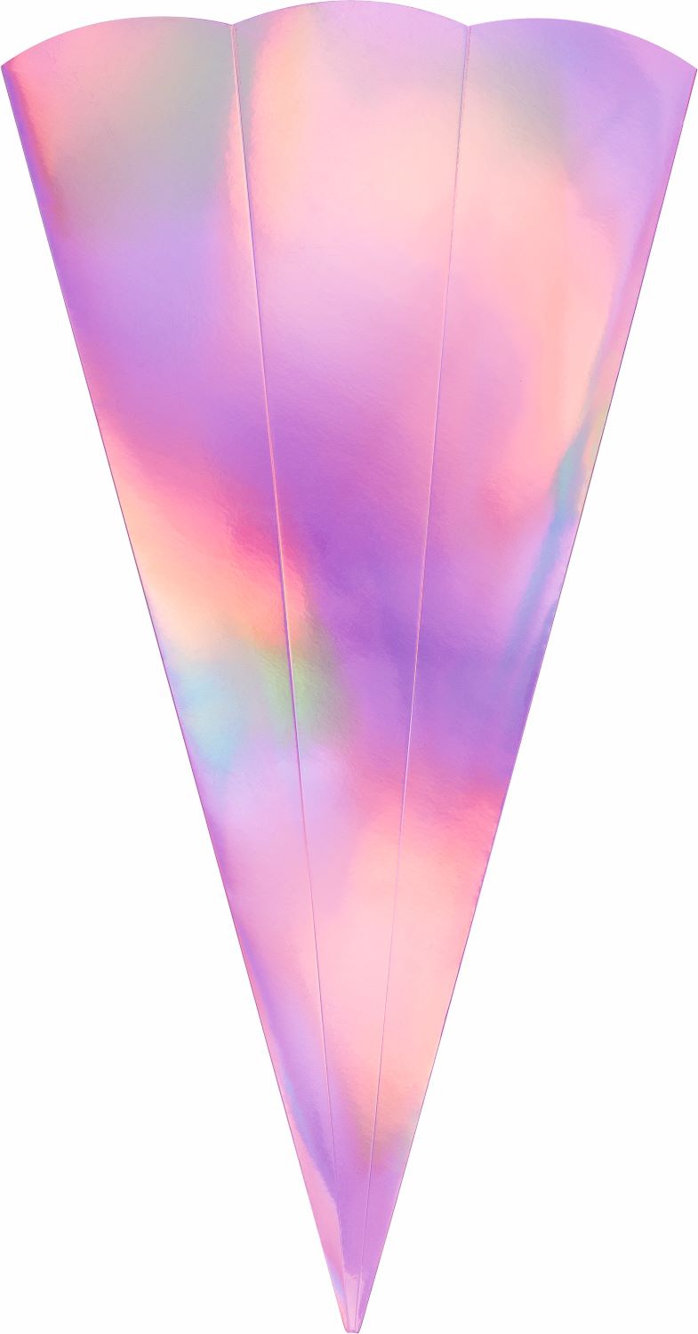 Schultüten Rohlinge 65 cm 6-eckig irisierend pink