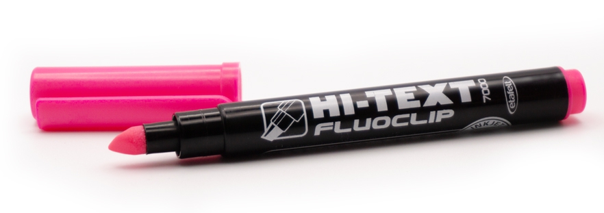 HI-TEXT Fluo Clip Textmarker -  pink