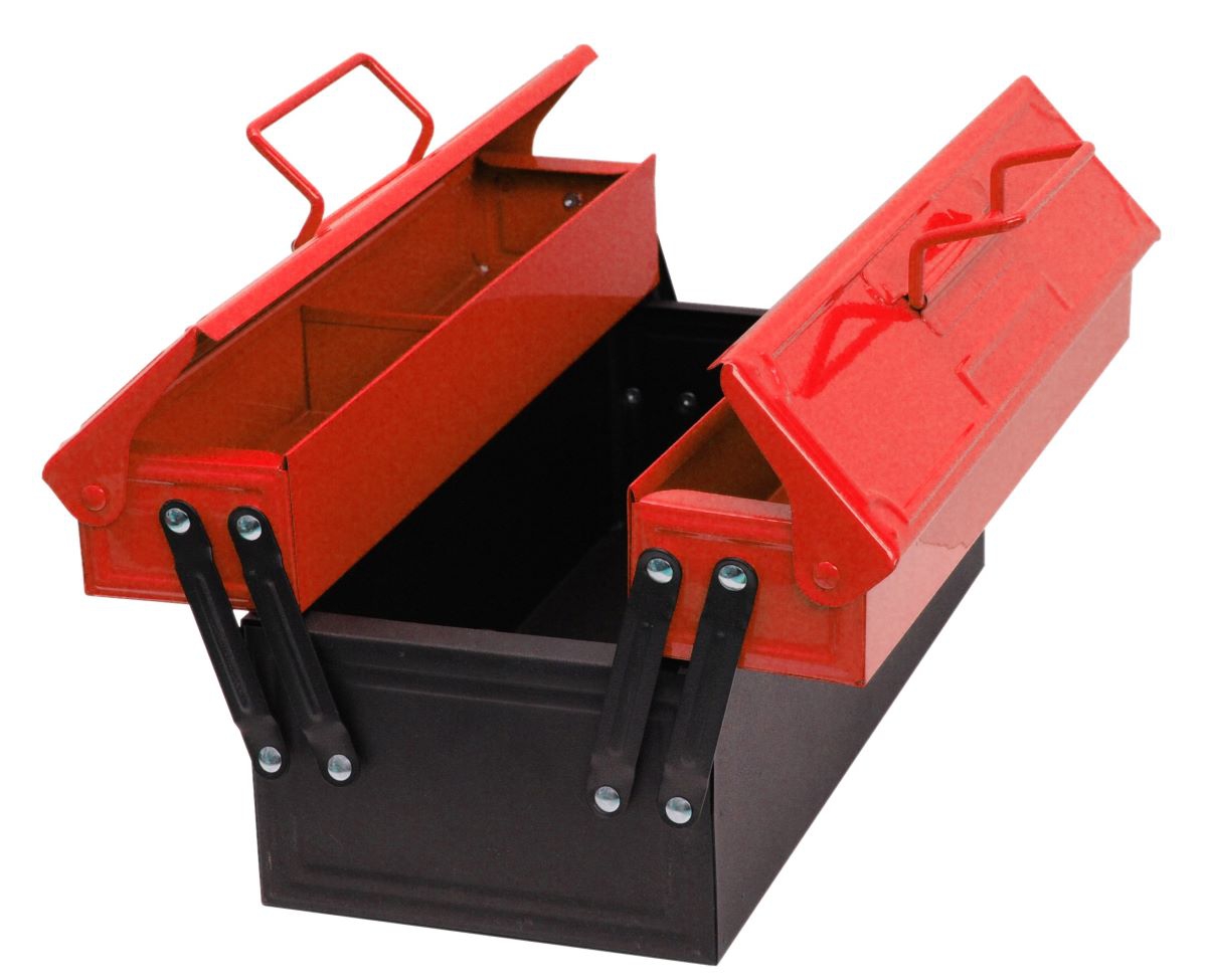 Werkzeugkasten leer - rot-schwarz - Metall
