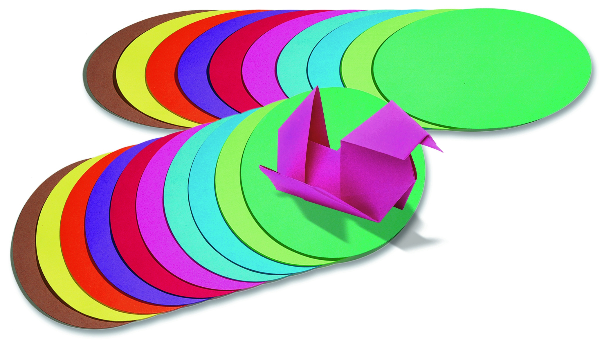 Faltblätter  - farbig sortiert - 15 cm - rund