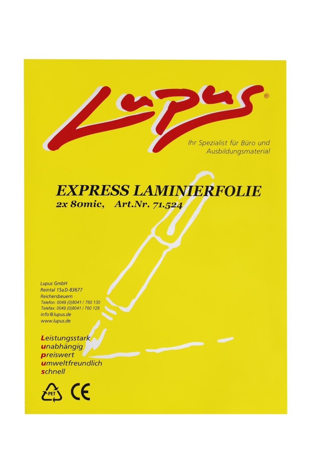 Lupus Express Laminierfolie A4 - 80 mic - glänzend