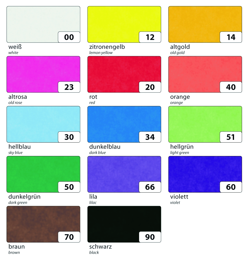 Transparentpapier - 42g - farbig sortiert