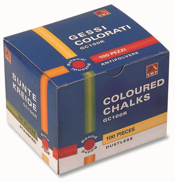 Kreide farbig sortiert (Karton 16 Sch. a 100 Stk)